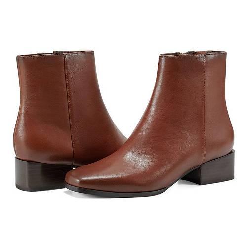 送料無料 イージースピリット Easy Spirit レディース 女性用 シューズ 靴 ブーツ アンクル ショートブーツ Sidney - Medium Brown Leather｜グッズ&times;グッズ
