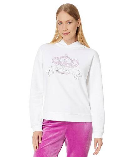 貨物輸送無料 ジューシークチュール Juicy Couture レディース 亭主もち用 流行り物 パーカー 汗水 Vday Oversized Once Upon A Time Hoodie - White