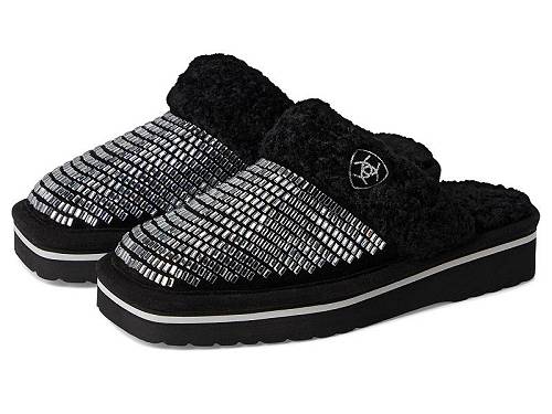 貨物輸送無料 アリアト Ariat レディース お上さん用 シューズ 靴 家庭用スリッパ Jackie Square Toe Exotic Platform - Dazzle Black