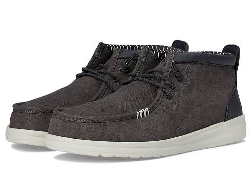送料無料 ヘイデュード Hey Dude メンズ 男性用 シューズ 靴 ローファー Wally Mid Gripr Vin Classic - Black Oyster/Black|グッズ×グッズ