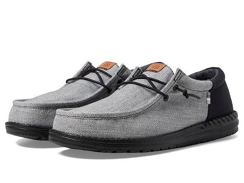 送料無料 ヘイデュード Hey Dude メンズ 男性用 シューズ 靴 ローファー Wally Funk Nylon Craft - Black/Grey｜グッズ&times;グッズ
