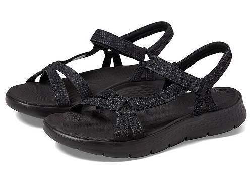 貨物輸送無料 スケッチャーズ SKECHERS レディース 亭主もち用 シューズ 靴 サンダル Go Walk Flex Sandal - Sublime - Black/Black