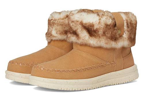 送料無料 ヘイデュード Hey Dude レディース 女性用 シューズ 靴 ブーツ アンクル ショートブーツ Camden Cuff Classic Cozy - Cognac|グッズ×グッズ