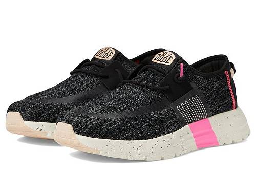 貨物輸送無料 ヘイデュード Hey Dude レディース お上さん用 シューズ 靴 スニーカー 運動すること靴 Sirocco Sport Stripe - Black