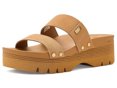 貨物輸送無料 岩礁 Reef レディース お上さん用 シューズ 靴 踵 Vista Higher Cleo - Tan Suede