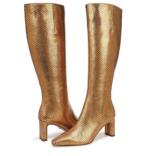 貨物輸送無料 サムエデルマン Sam Edelman レディース お上さん用 シューズ 靴 ブーツ ロングブーツ Sylvia Wide Calf - Medallion Gold Snake Wide Calf 靴-ブーツ