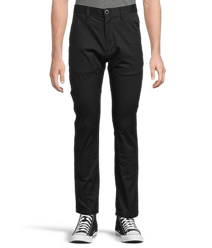 貨物輸送無料 ヴォルコム Volcom メンズ 成人男性用 流行り物 ズボン下 ズボン Frickin Slim Stretch Chino Pants - Black 1