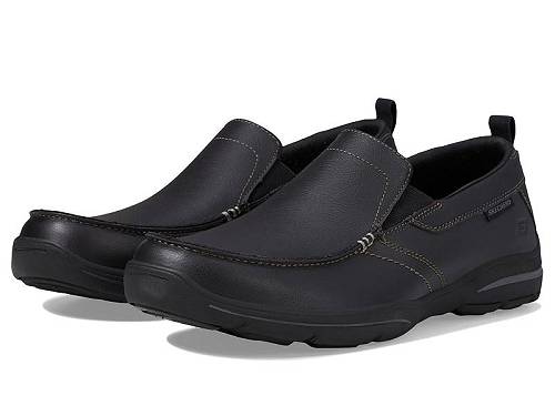 送料無料 スケッチャーズ SKECHERS メンズ 男性用 シューズ 靴 ローファー Relaxed Fit Harper - Forde - Black Leather｜グッズ&times;グッズ