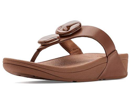 貨物輸送無料 填まるフロップ FitFlop レディース お上さん用 シューズ 靴 踵 Lulu Marbled-Stone Toe-Post Sandals - Deep Tan