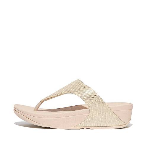 貨物輸送無料 相応うフロップ FitFlop レディース 亭主もち用 シューズ 靴 サンダル Lulu Glitz-Canvas Toe-Post Sandals - Platino