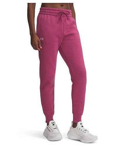 貨物輸送無料 アンダーアーマー Under Armour レディース 成人女性用 流行り物 ズボン下 ズボン Rival Fleece Joggers - Fuchsia Dusk/White