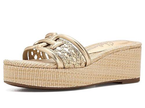貨物輸送無料 サムエデルマン Sam Edelman レディース お上さん用 シューズ 靴 踵 Pauleena Weave - Amber Gold