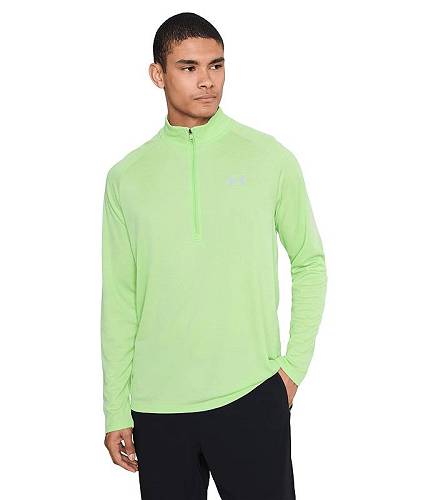 送料無料 アンダーアーマー Under Armour メンズ 男性用 ファッション パーカー スウェット Tech Textured 1/2 Zip - Lumos Lime/Mod Gray|グッズ×グッズ