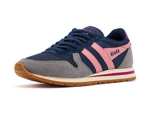 貨物輸送無料 ゴラ Gola レディース お上さん用 シューズ 靴 スニーカー 運動すること靴 Daytona - Navy/Cement/Coral Pink