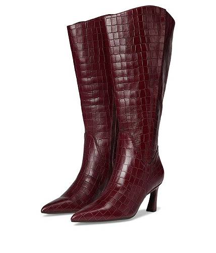 貨物輸送無料 ナチュラライザー Naturalizer レディース お上さん用 シューズ 靴 ブーツ ロングブーツ Emily Extra Wide Calf Knee High Boots - Cranberry Red Croco Leather