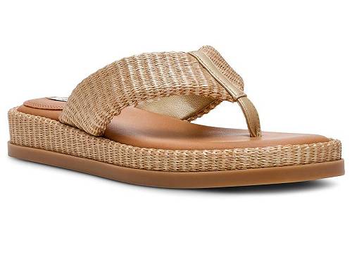 貨物輸送無料 スティーブマデン Steve Madden レディース お上さん用 シューズ 靴 サンダル Bella - Gold Raffia