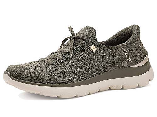 貨物輸送無料 スケッチャーズ SKECHERS レディース 成人女性用 シューズ 靴 スニーカー 運動すること靴 Martha Stewart Summits -Floral Dreams Hands Free Slip-ins - Olive