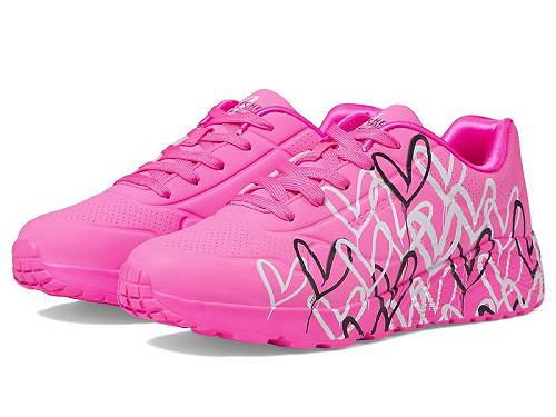 貨物輸送無料 スケッチャーズ SKECHERS KIDS 御姉さん用 キッズシューズ 赤ちゃん靴 スニーカー 運動すること靴 Jgoldcrown:Uno Lite - Metallic Love 314067L (Little Kid/Big Kid) - Hot Pink/Multi