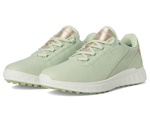 貨物輸送無料 山びこ ゴルフ ECCO Golf レディース お上さん用 シューズ 靴 スニーカー 運動すること靴 S Casual Lace Waterproof Golf Shoe - Matcha/Gold Metallic