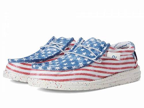 送料無料 ヘイデュード Hey Dude メンズ 男性用 シューズ 靴 スニーカー 運動靴 Wally Stars N Stripes - Stars N Stripes画像