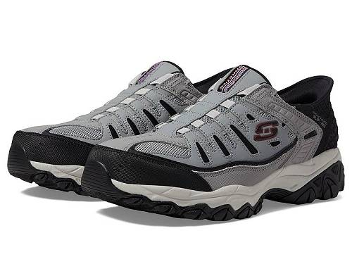 貨物輸送無料 スケッチャーズ SKECHERS メンズ 成人男性用 シューズ 靴 スニーカー 運動すること靴 Afterburn M. Fit Ridgeburn Hands Free Slip-Ins - Gray/Black