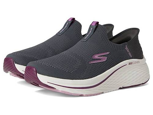 貨物輸送無料 スケッチャーズ SKECHERS レディース 亭主もち用 シューズ 靴 スニーカー 運動すること靴 Max Cushioning Elite 2.0 Eternal Hands Free Slip-Ins - Charcoal/Burgundy