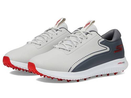 貨物輸送無料 Skechers GO GOLF メンズ 成人男性用 シューズ 靴 スニーカー 運動すること靴 Go Golf Max-3 - Grey/Red