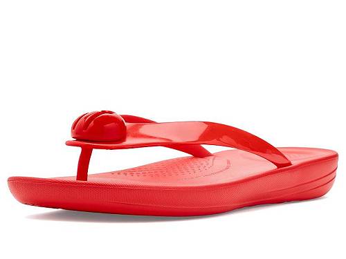 送料無料 フィットフロップ FitFlop レディース 女性用 シューズ 靴 サンダル Iqushion Glossy-Button Flip-Flops - Cherry Tomato｜グッズ&times;グッズ