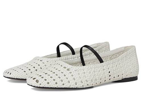 送料無料 ヴィンス Vince レディース 女性用 シューズ 靴 フラット Vivian - White Weave Leather