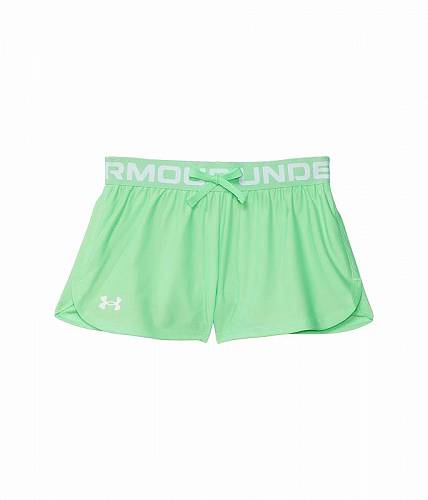 送料無料 アンダーアーマー Under Armour Kids 女の子用 ファッション 子供服 ショートパンツ 短パン Play Up Solid Shorts (Big Kids) - Matrix Green/White画像