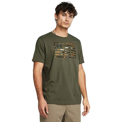 送料無料 アンダーアーマー Under Armour メンズ 男性用 ファッション Tシャツ Freedom Flag Printed T-Shirt - Marine OD Green/Baroque Green|グッズ×グッズ