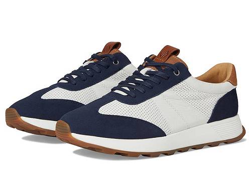 送料無料 ジョーンストンアンドマーフィー Johnston &amp; Murphy メンズ 男性用 シューズ 靴 スニーカー 運動靴 Kinnon T-Toe - Navy Suede/White Full Grain｜グッズ&times;グッズ