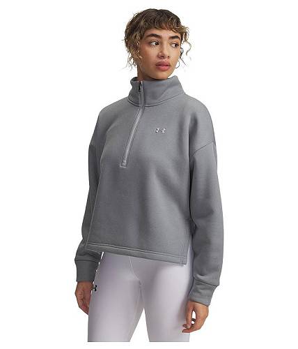 貨物輸送無料 アンダーアーマー Under Armour レディース 成人女性用 流行り物 パーカー 流汗 Armour Fleece 1/2 Zip - Mod Gray Full Heather/Mod Gray