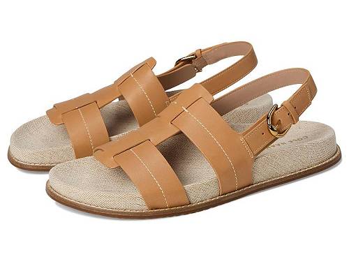 貨物輸送無料 電話を掛けるハーン Cole Haan レディース 亭主もち用 シューズ 靴 サンダル Marlee Fisherman Footbed Sandals - Biscuit Leather/Natural Canvas