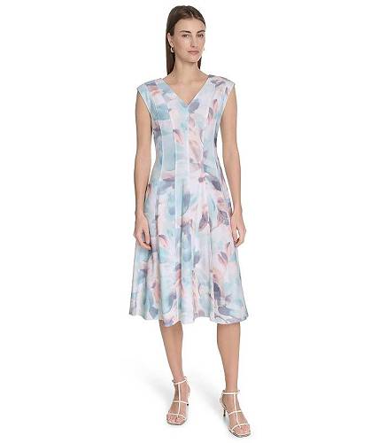 送料無料 カルバンクライン Calvin Klein レディース 女性用 ファッション ドレス Printed Seamed Aline - Seaspy Mult|グッズ×グッズ