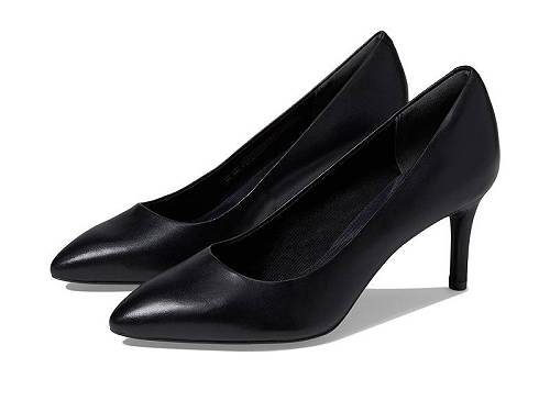 貨物輸送無料 鍵を掛ける界面 Rockport レディース 亭主もち用 シューズ 靴 踵 Total Motion 75粍 Pointy Toe Pump - Black Smooth Leather レディース靴-パンプス