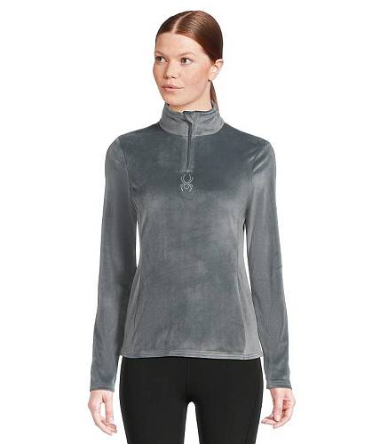 貨物輸送無料 細蟹 Spyder レディース お上さん用 流行り物 積極的プルオーバー Shimmer Bug 1/2 Zip - Slate Blue