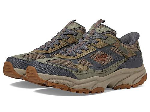 貨物輸送無料 スケッチャーズ SKECHERS メンズ 成人男性用 シューズ 靴 スニーカー 運動すること靴 Vigor AT Hands Free Slip-In Sneakers - Olive/Gray