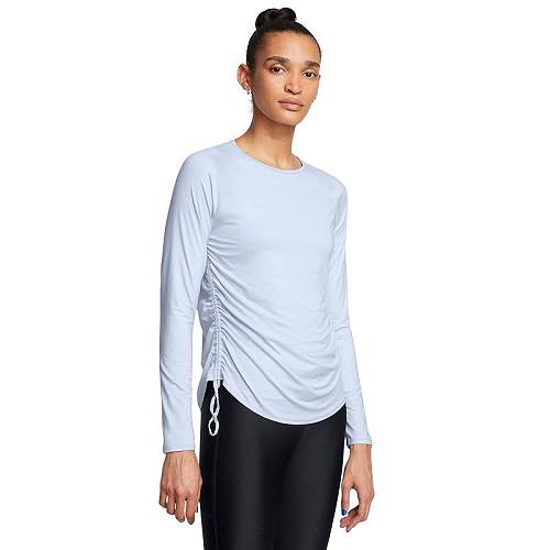 貨物輸送無料 アンダーアーマー Under Armour レディース お上さん用 流行り物 ティーシャツ Motion Long Sleeve Longline Crew - Nimbus Blue/White