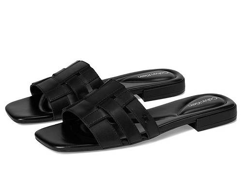 送料無料 カルバンクライン Calvin Klein レディース 女性用 シューズ 靴 サンダル Tessie - Black Leather|グッズ×グッズ