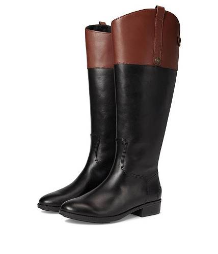送料無料 サムエデルマン Sam Edelman レディース 女性用 シューズ 靴 ブーツ ロングブーツ Penny - Black/Stable Brown Wide Calf|グッズ×グッズ