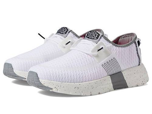 貨物輸送無料 ヘイデュード Hey Dude レディース 亭主もち用 シューズ 靴 スニーカー 運動すること靴 Sirocco Sport Stripe - White 靴-スニーカー-レディース靴