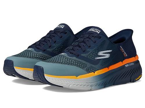 貨物輸送無料 スケッチャーズ SKECHERS メンズ 成人男性用 シューズ 靴 スニーカー 運動すること靴 Skechers Hands Free Slip-ins Max Cushion Premier 2.0 - Navy/Orange