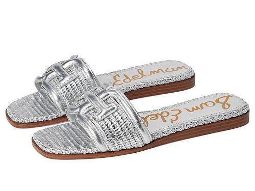 貨物輸送無料 サムエデルマン Sam Edelman レディース 亭主もち用 シューズ 靴 サンダル Irina - Silver Raffia