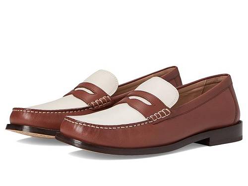 貨物輸送無料 電話を掛けるハーン Cole Haan レディース 亭主もち用 シューズ 靴 置き目毛革 短艇シューズ Lana Lux Penny Loafers Remastered - Dark Cuoio Box Leather/Ivory Leather ローファー-靴