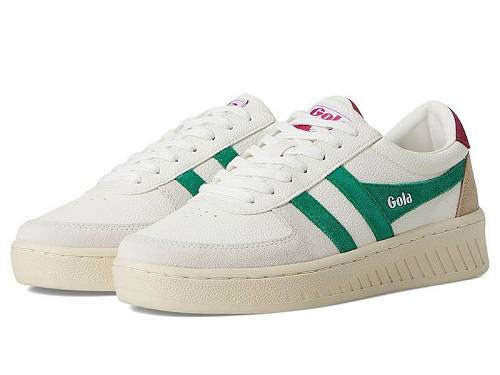 貨物輸送無料 ゴラ Gola レディース お上さん用 シューズ 靴 スニーカー 運動すること靴 Grandslam Trident - White/Emerald/Cerise