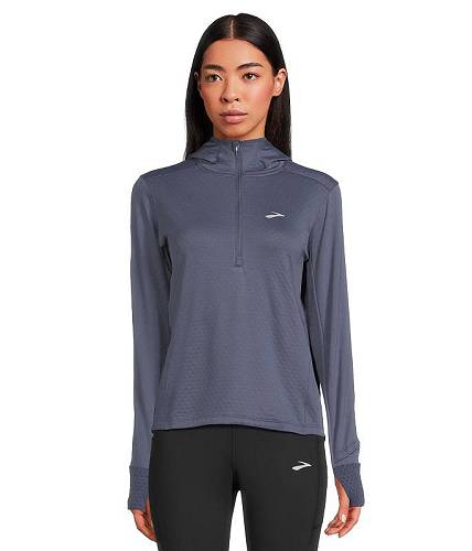貨物輸送無料 ブルックス Brooks レディース 御上さん用 流行り物 パーカー 流汗 Notch Thermal Hoodie 3.0 - Nightshadow