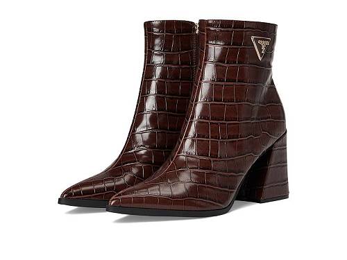 送料無料 ゲス GUESS レディース 女性用 シューズ 靴 ブーツ アンクル ショートブーツ Luseray - Dark Brown Croco｜グッズ&times;グッズ