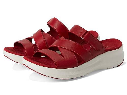 貨物輸送無料 鍵を掛ける界面 Rockport レディース 成人女性用 シューズ 靴 踵 Qwyn - Red Leather