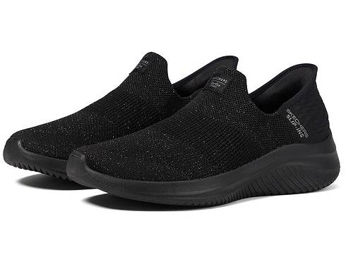 貨物輸送無料 スケッチャーズ SKECHERS レディース お上さん用 シューズ 靴 スニーカー 運動すること靴 Martha Stewart Ultra Flex 3.0 - Neptune Hands Free Slip-Ins - Black/Black